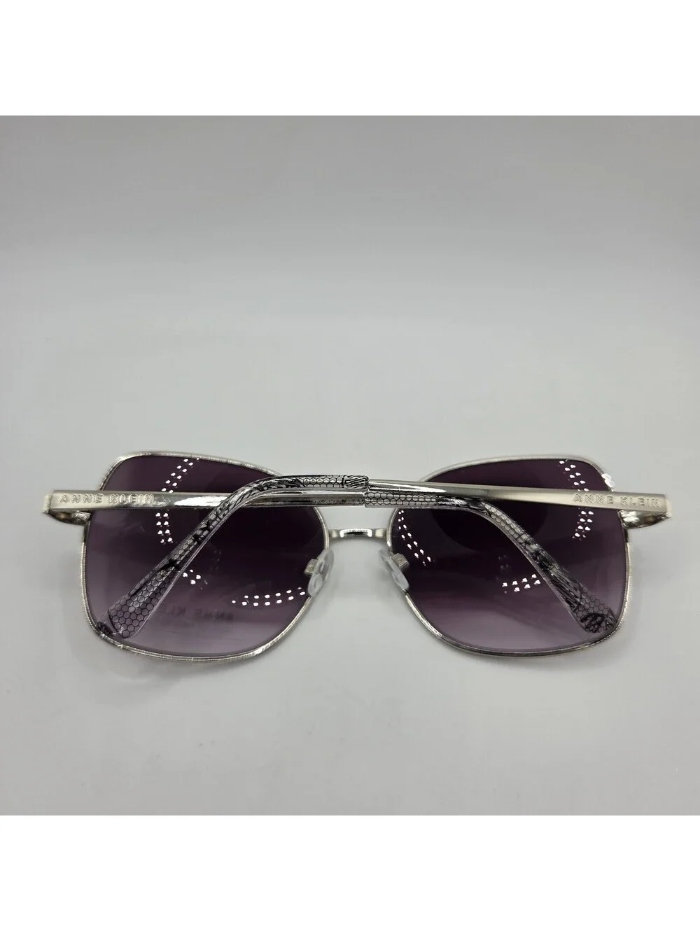 Anne Klein Sunglasses AKS2001CE Silver Purple Y2K